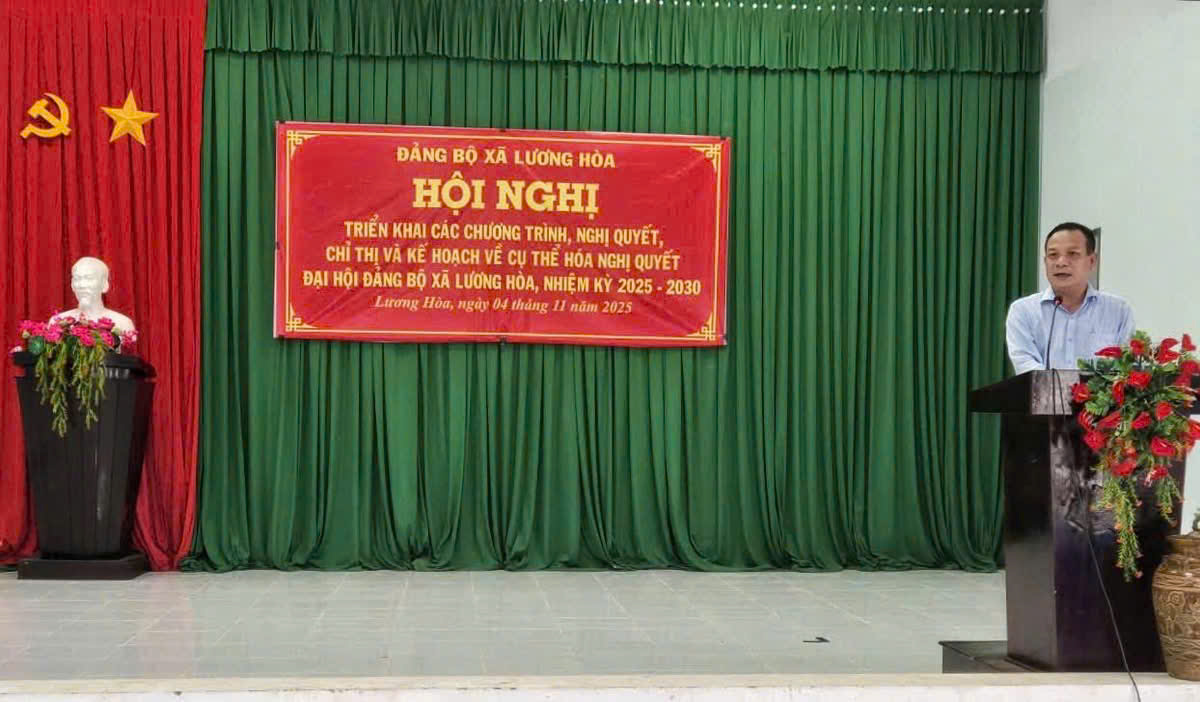ĐẢNG ỦY XÃ LƯƠNG HÒA TRIỂN KHAI NGHỊ QUYẾT ĐẠI HỘI ĐẢNG BỘ XÃ, NHIỆM KỲ 2025 – 2030