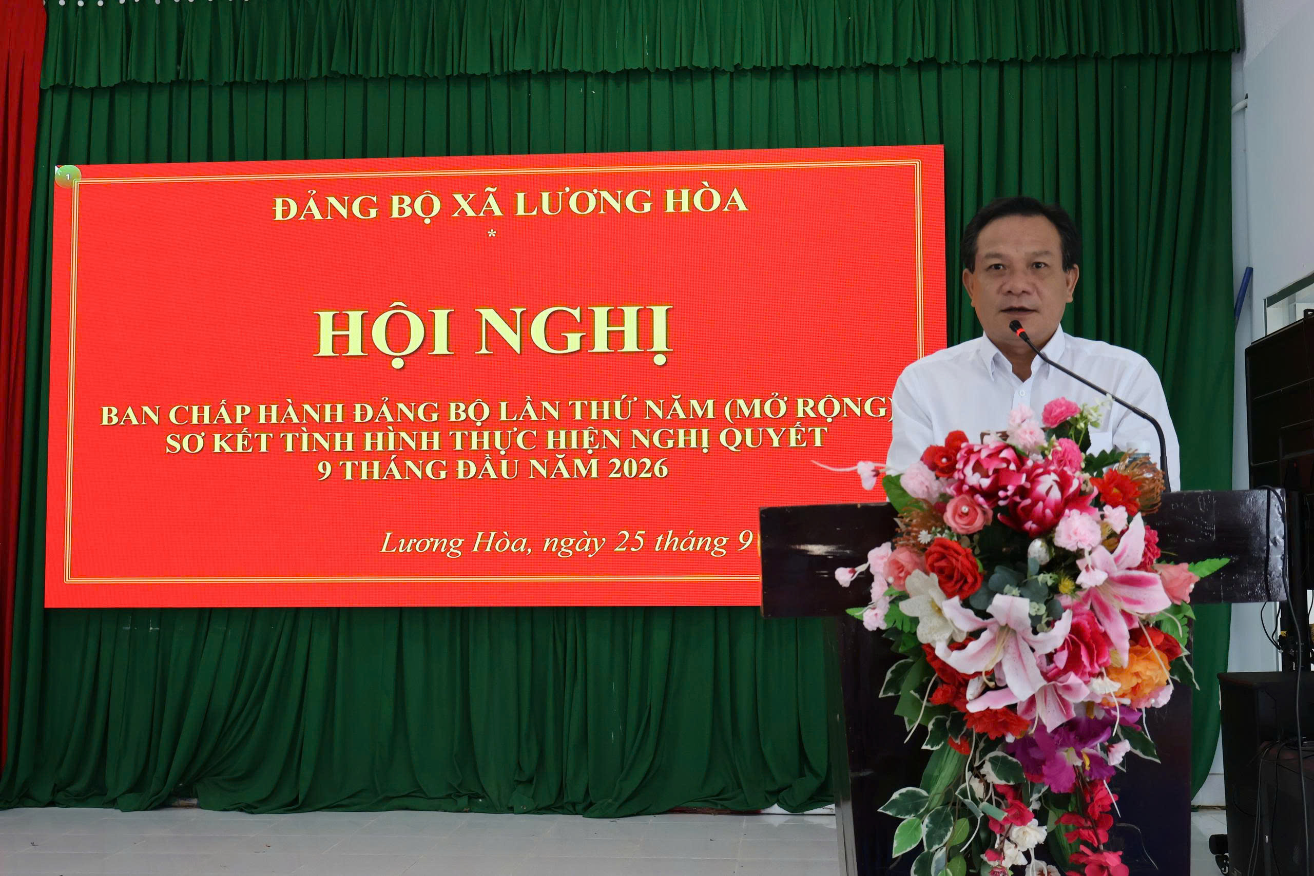 XÃ LƯƠNG HÒA SƠ KẾT TÌNH HÌNH THỰC HIỆN NGHỊ QUYẾT 9 THÁNG ĐẦU NĂM 2026