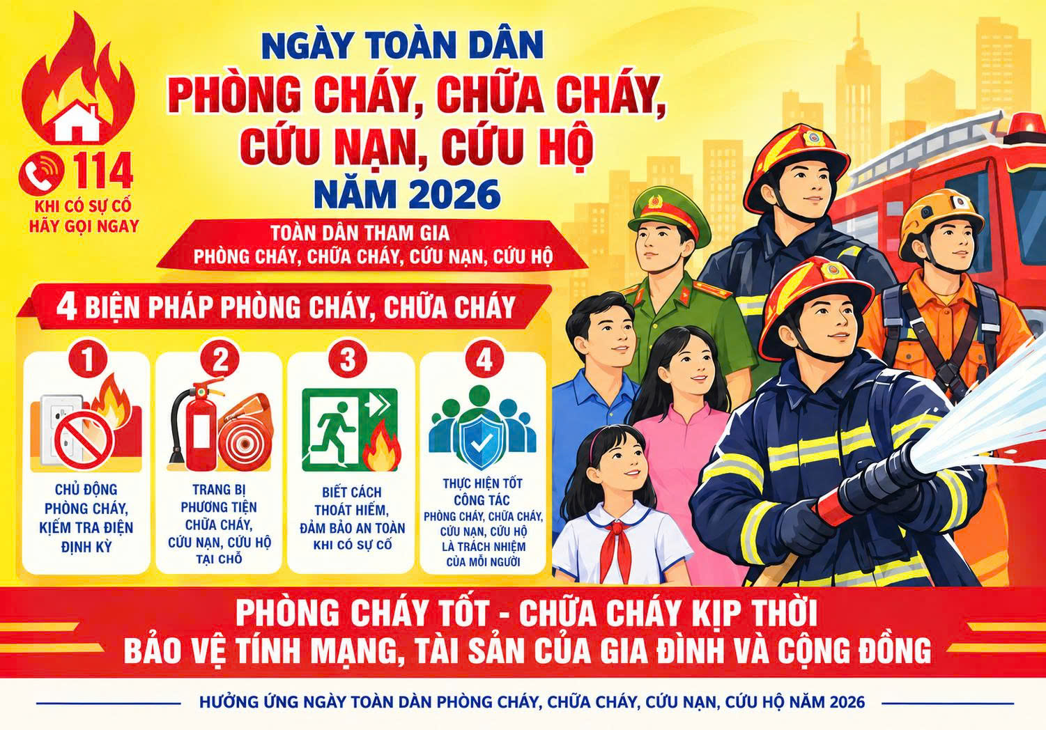HƯỞNG ỨNG NGÀY TOÀN DÂN PHÒNG CHÁY, CHỮA CHÁY, CỨU NẠN, CỨU HỘ NĂM 2026