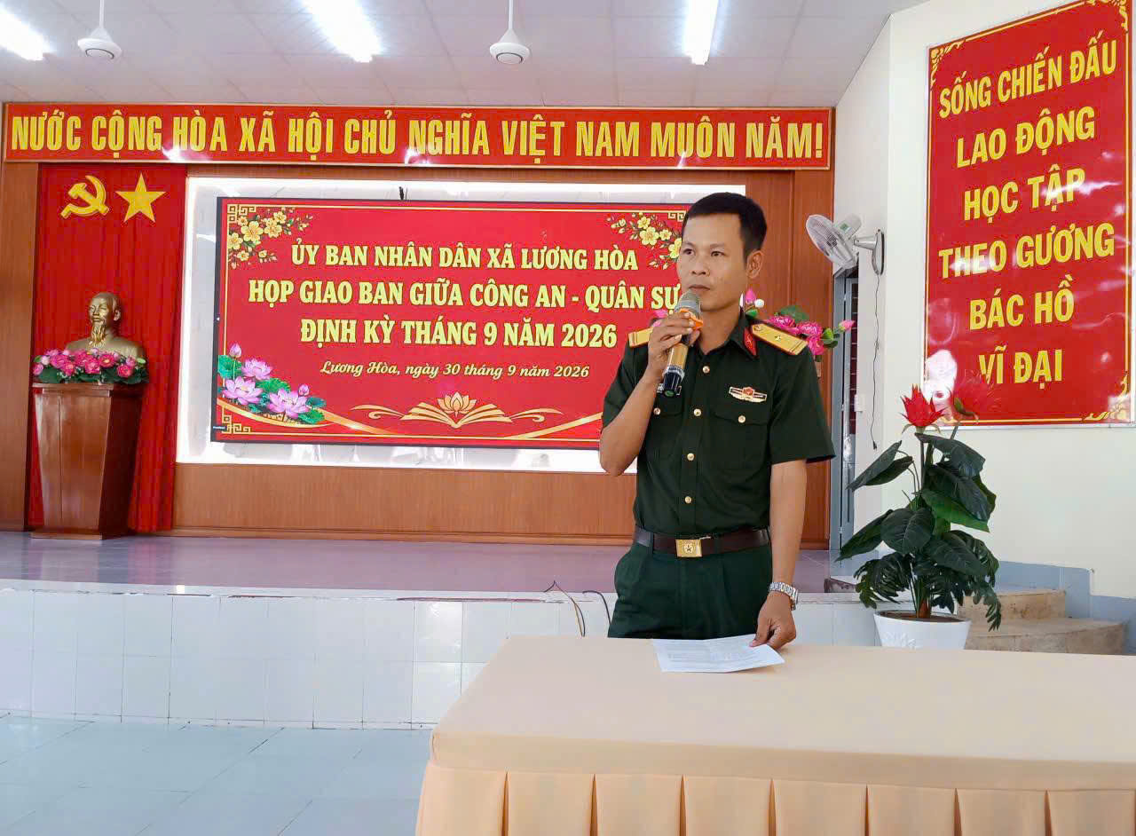 LƯƠNG HÒA TĂNG CƯỜNG PHỐI HỢP CÔNG AN – QUÂN SỰ TRONG BẢO ĐẢM AN NINH, TRẬT TỰ VÀ NHIỆM VỤ QUỐC PHÒNG NĂM 2026