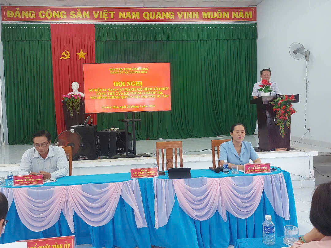 Xã Lương Hòa tổ chức hội nghị sơ kết 01 năm vận hành mô hình tổ chức tổng thể của hệ thống chính trị, mô hình chính quyền địa phương 02 cấp