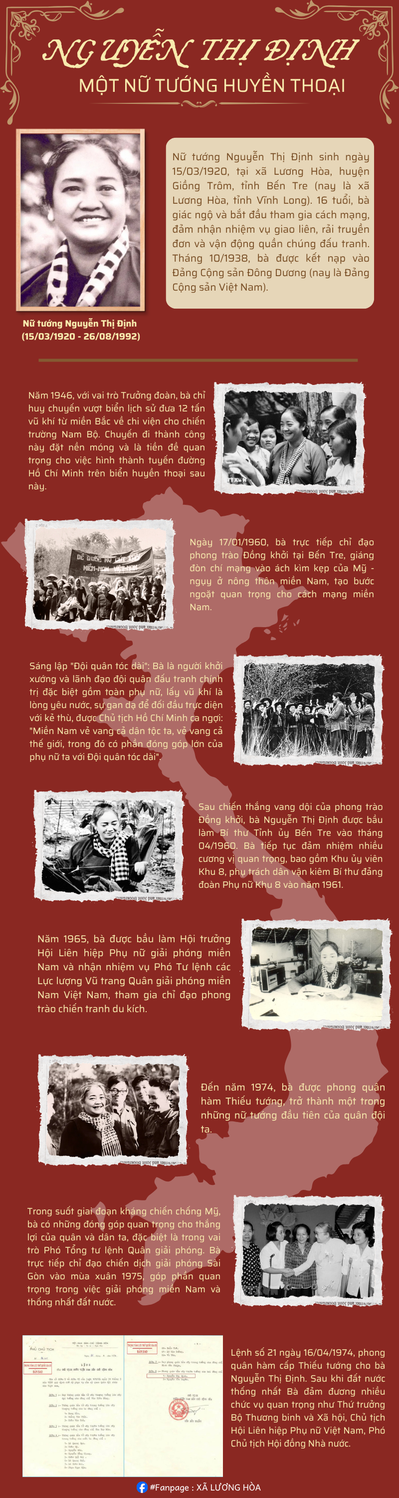 [INFOGRAPHIC] NỮ TƯỚNG NGUYỄN THỊ ĐỊNH – NGƯỜI CON ƯU TÚ CỦA QUÊ HƯƠNG LƯƠNG HÒA, BIỂU TƯỢNG CỦA PHỤ NỮ VIỆT NAM ANH HÙNG