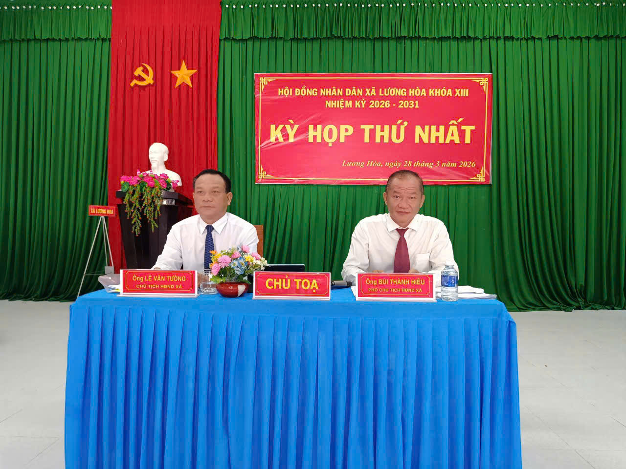 Kỳ họp thứ nhất, Hội đồng nhân dân xã Lương Hòa khóa XIII, nhiệm kỳ 2026-2031 bầu các chức danh chủ chốt