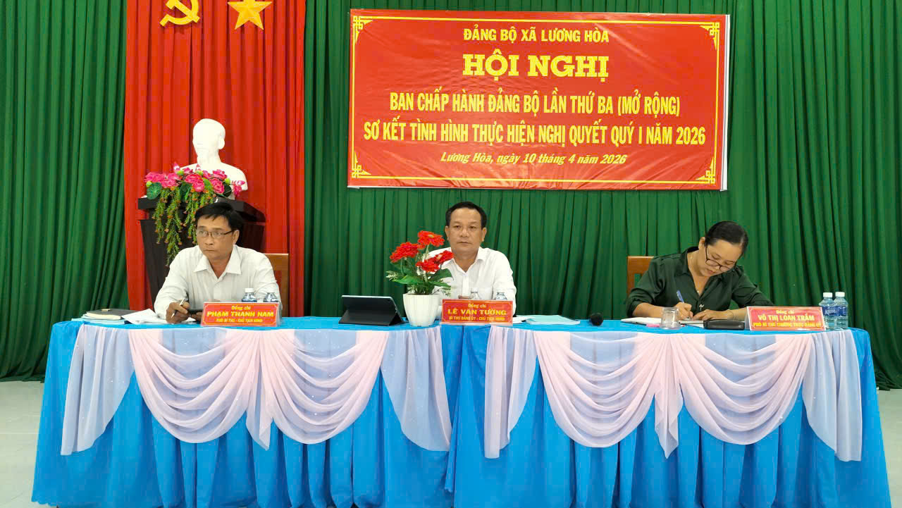 Đảng ủy xã Lương Hòa tổ chức Hội nghị sơ kết quý 1 năm 2026